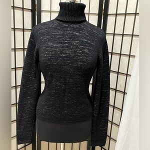 Ellemennno Black TURTLE NECK CROPPED Sweater, Y2K, WOMEN SIZE S